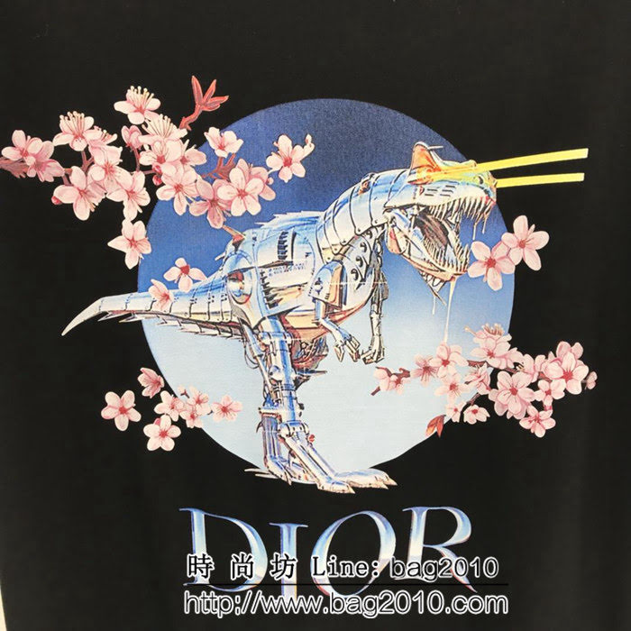 DIOR迪奧 x Kaws19早春聯名款 機械恐龍梅花短袖T-shirt 絲光棉面料 數碼印花工藝 雜誌最新款 ydi2114